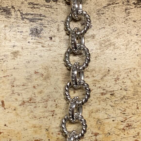 Judith Ripka Chain 19 Inches Sterling Silver Roped and Beaded Links - Picture 5 of 8